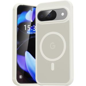 LORANKA-pour Google Pixel 9/9 PRO Coque pour Magsafe, Coque de t&eacute;l&eacute;phone magn&eacute;tique pour Pixel 9, Protection de cam&eacute;ra R&eacute;sistante aux chocs et aux rayures Coque transparente pour Google 9 PRO, Blanch - Neuf