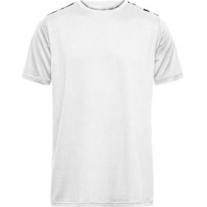 Maillot Running - Homme - Jn524 - Blanc, Noir Et Gris - Neuf