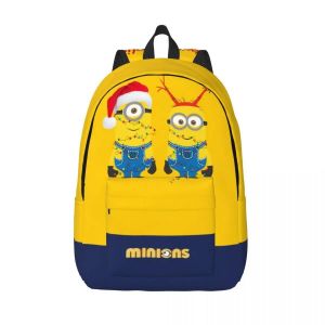 Cartable Minions Joyeuses Fêtes Multi Compartiments Moi, Moche et Méchant Minions Employés de Bureau Cadeau de Rentrée des Classes Super Week-end Pique-Nique - Neuf