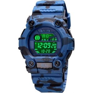Eryi-Homme Et Femme Étanche Montre Led Électronique Digital Alarme Chronomètre Multifonctionnel Outdoor Plastique Sport Montres Et Caoutchouc Ruban - Neuf