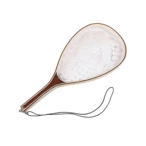 Pêche À La Mouche Épuisette Épuisette Filet De Pêche À La Truite,Filet De Pêche En Caoutchouc Souple De Capture Et De Remise À Lâcher Avec Poignée En Bois - Neuf