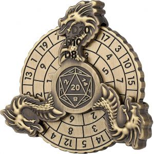 Spinner De Dés Dnd,Jeu De Dés D&d,Dragon 7-En-1 Métallique D&d Dés,Motif De Tête De Dragon Roulette Dés Spinner,Cadeaux D&d Avec Boîte Cadeau,Jeu De Rôle,Accessoires De Jeu De Société,Bronze - Neuf