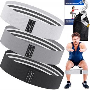 Sept-Bande Elastique Musculation En Tissu | 3 Niveaux De Résistance Pour Les Femmes & Les Hommes | Sac Et Un Mètre Ruban Inclus | Pour Gym, Yoga, Pilates - Neuf