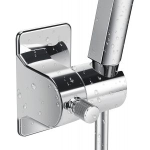 Support de pommeau de douche,avec support à ventouse pour pommeau de douche rotatif à 360°,pour Deux Méthodes de Montage,sans perçage,pour baignoire et douche (Gris) - Neuf