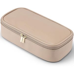 Petite de maquillage de voyage pour femmesac cosm&eacute;tique portablede maquillage multifonctionnelleen cuir imperm&eacute;ableCaf&eacute; au lait.de maquillage - Neuf