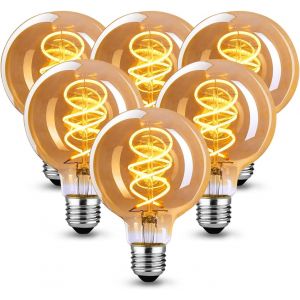 Ampoule Vintage Edison E27, E27 Led Vintage Dimmable 4w Lampe Led Rétro Blanc Chaud Ampoule Vintage Idéale Pour La Nostalgie Et L'éclairage Rétro Dans La Maison, Café-Bar - 6 Pièce[Amp746221] - Neuf