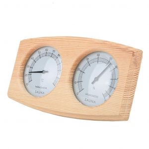 Thermomètre et hygromètre de sauna 2 en 1 en bois, accessoires pour sauna à vapeur - Neuf