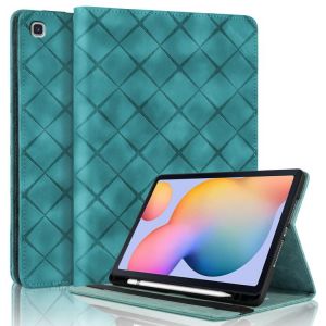 &Eacute;tui en cuir intelligent &agrave; motif rhombique pour Samsung Galaxy Tab S6 Lite 2024, Vert - Neuf