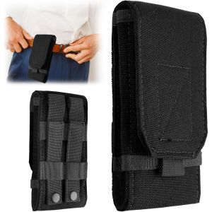 KALANKA-Tactical Molle Smartphone Holster, Sacoche Ceinture Homme, Compatible avec Les T&eacute;l&eacute;phones Portables de 4,7 &agrave; 6,7 Pouces &iquest; &Eacute;tuis De Ceinture pour T&eacute;l&eacute;phones Portables (Noir) - Neuf