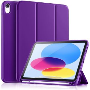 Coque Pour Ipad (A16) 11&egrave;me G&eacute;n&eacute;ration 11 Pouces 2025/Ipad 10&egrave;me G&eacute;n&eacute;ration 10,9 Pouces 2022, Housse &Eacute;tui Arri&egrave;re Flexible En Tpu Antichoc, Veille/R&eacute;veil Automatique, Pourpre - Neuf