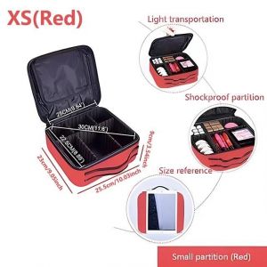 Trousse De Maquillage Professionnelle Pour Femmes,Bo&icirc;te &Agrave; Outils De Voyage De Grande Capacit&eacute; Pour Beaut&eacute; Des Ongles,Organisateur De Cosm&eacute;tiques,Valises Pour Bo&icirc;tes De Rangement De.Xs(Red). - Neuf