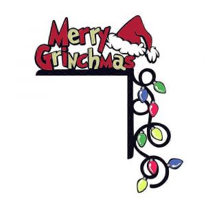 No&euml;l Coin De Porte Cadre De D&eacute;corations, De Santa Grinch Panneau De Porte D&eacute;coration, Cadre De Porte En Bois Ornement Pour La Soir&eacute;e De No&euml;l, Cadeau - Neuf