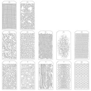 12 Pi&egrave;ces Pochoirs Pour L'artisanat,Pochoirs De Superposition De Points De Brique Pochoirs De Texture D'art Multim&eacute;dia Pour La Douleur - Neuf
