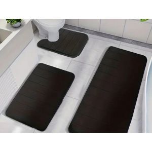 Ensemble de 3 tapis de bain antid&eacute;rapants et &agrave; absorption rapide - Neuf