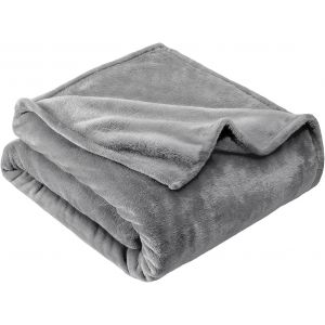 Ulteronixshop-Couverture Polaire Flanelle 220 x 240 cm, Plaid Doux et Confortable pour Canap&eacute;, Couverture Chaude et Moelleuse en Gris, Id&eacute;ale pour Canap&eacute;, Lit et Salon - Neuf