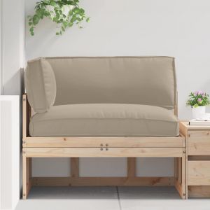 vidaXL Set de coussins de palette 3 pcs Taupe Tissu Oxford - Neuf