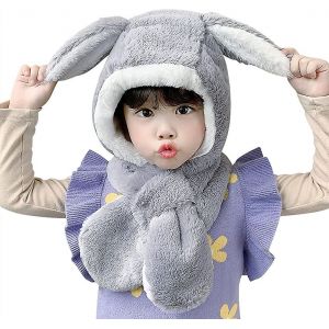 Enfants Bonnet D¿Hiver Chapeau Écharpe Ensemble Drôle Peluche Lapin Chapeau D¿Hiver Élastique Chaud Bonnet Acsergery Cadeau - Neuf