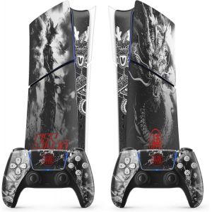 Shiba-Sticker Ps 5 Guerrier Dragon, Autocollant Pour Ps 5 Manga, Console Et Manette, Edition Slim Digitale, Skin Guerrier Ps 5 (2 [4 - Neuf