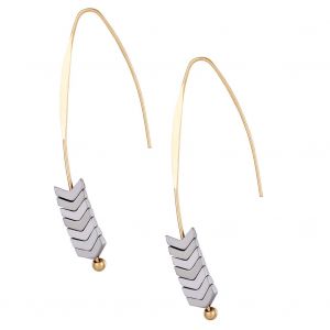 1 Paire De Boucles D'oreilles Creatives En Alliage Pour Femmes, Clous D'oreilles En Forme De Fleche, Decoration Argentee - Neuf