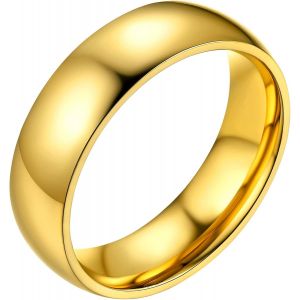 Kal-Bagues Simples Pour Hommes Et Femmes 2mm/4mm/6mm/8mm De Large Style Confortable Acier Inoxydable Bague Anneaux Business Quotidienne Punk Nom Personnalis&eacute; Cadeau Souvenir Taille 54-67 - Neuf