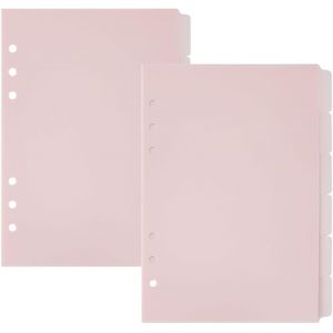 12 feuille A5 intercalaires de Classeur 8.27x6.1 pouces Intercalaires Roses avec Onglets Intercalaires Verticaux en Plastique à 6 anneaux Intercalaire D'Index Givré pour Carnet - Neuf