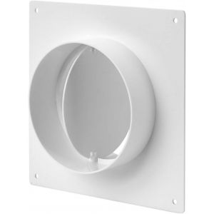Raccord mural à bride - Diamètre : 100 mm - Pour tuyau de ventilation - Avec clapet anti-retour - Neuf