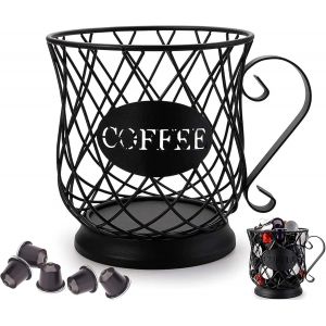 Panier À Capsules Café,Stockage Capsules De Café,Distributeur Café Parfait,Grande Capacité (65 Capsules) Forme De Tasse Classique Evidée Embellissez Votre Cuisine - Neuf