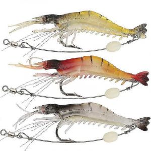 Leurres En Plastique Souple App&acirc;t Artificiel Leurre De P&ecirc;che De Crevettes Lumineux Couleur Mixte Spinner Crank-Bait Poisson - Neuf