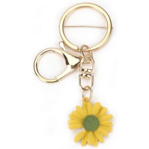 KAL-Porte-Clés Marguerite Jaune, Porte-Clés, Porte-Clés Fantaisie, Porte-Clés Mignon, Cadeau Pour Amis, Porte-Clés Ami, Porte-Clés, Cadeaux D'Amitié - Neuf