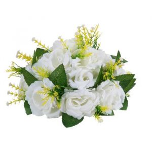 Boules de Fleurs Artificielles-Duoku-Lot de 10, 24 cm-Compositions de Roses Blanches Synth&eacute;tiques-Fleurs D&eacute;coratives pour de Table - Neuf