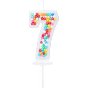 Chenquansarl-Lot De 7 Bougies D'anniversaire 3d Color&eacute;es &Agrave; Paillettes Pour G&acirc;teau D'anniversaire, Fille, Princesse, Femme, Th&egrave;me Arc-En-Ciel, 7e Anniversaire, Anniversaire De Mariage, D&eacute;coration De G - Neuf