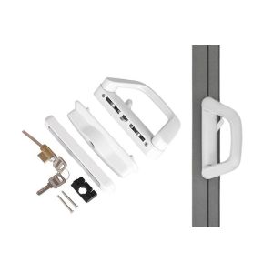 Ensemble poign&eacute;e de verrouillage pour porte coulissante avec cl&eacute;s pour portes &agrave; ouverture &agrave; droite ou &agrave; gauche - Neuf
