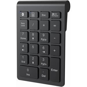 KALANKA-Clavier Num&eacute;rique sans Fil, Pav&eacute; Num&eacute;rique Bluetooth 5.0 avec 22 Touches Portatif Mini Claiver de Calcul de Bureau pour Ordinateur Portable, Surface Pro, PC-Noir - Neuf