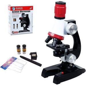 Microscope pour enfant, grossissement 100x, 400x, 1200x, kit de microscope scientifique pour l'éducation précoce des enfants - Neuf
