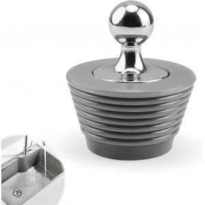 (Gris) Conique Matériau De Silicone Baignoire Bouchon, Bouchon De Silicone Avec La Poignée En Alliage De Zinc, Adapté Pour La Baignoire, - Neuf