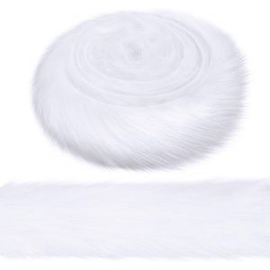 Kal-2 Pouces Ruban En Fourrure Artificielle Bande De Noël En Fausse Fourrure Rouleau De Garniture En Fourrure Artificielle Large Pour Décoration Arbre De Noël N?Ud Couronne, 3 Yards De Long (Blanc) - Neuf