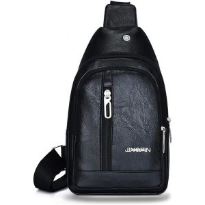 RFCBC-Sling Sac de Poitrine Pochette Travel Cartable Porté Cuir, Sacoche Bandouliere Sacs Antivol en Bandoulière Epaule Portefeuille à Dos de Tactique pour Homme Femme - Neuf