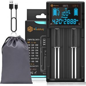 Lcd-2 Aa 18650 Chargeur De Batterie 3,7 V 1,2 V, &Eacute;cran Lcd Peut Afficher La Capacit&eacute;, 2 A Chargeur Rapide Pour Batteries Li-Ion 26650 21700 18490 18350 17670 17500 16340 14500, Rcr123a, Ni-M[Z1494] - Neuf