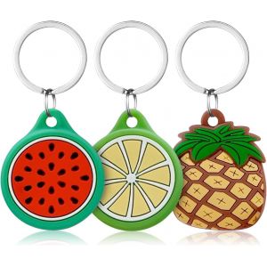 LETNERNY-Airtag Porte Clé, 3 Pièce Housse De Protection De Porte - Clés En Silicone Compatible Airtag Clés Housse De Protection Anti-Chute Et Anti-Rayures Pour Animaux Portefeuilles Et Bagages - Neuf