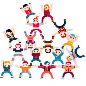 En Bois Blocs D'empilage Jeux D'&eacute;quilibre,Pr&eacute;scolaire Enfant Jouets &Eacute;ducatifs Pour 3 4 5 6 Ans Enfants Gar&ccedil;ons Filles (16pcs Hercules) - Neuf