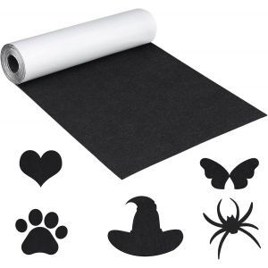 Jexnovashop-31&times;200cm Feutrine Autocollante, Noir Rouleau Feutrine Adh&eacute;sives, 1mm D'&eacute;paisseur Tissu Autocollant Reparation, Feutrine Pour Bo&icirc;te - Cadeau, Cadre Photo, Chaise Et Canap&eacute;, Etc - Neuf