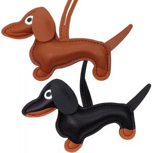 KAL-Porte Clés Bouledogue En Cuir,Pendentif De Sac Avec Bouledogue,Adorable Breloque Animaux,Chiot Pour Accessoires De Décoration À Suspendre Pour Sac,Joli Ensemble De Porte Clés En - Neuf
