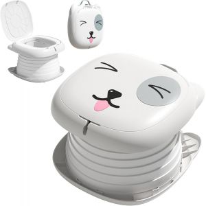 Chenquansarl-Pot Bebe Toilette, 4en1 Toilette Portable Enfant, Pot Pliable Enfant Voyage, Mini Toilette Enfant, Apprentis De La Propret&eacute;, Id&eacute;al Pour Voyage, Gar&ccedil;ons Filles Int&eacute;rieur Et Ext&eacute;rieur, Gri - Neuf