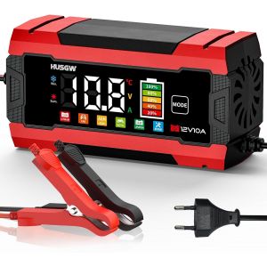 Tlp-10a Chargeur De Batterie Voiture, 12v 10a Lifepo4 Chargeur Batterie Pour Moto Avec Réparation Automatisée, 6 Modes Maintien De Chargeur Batterie Avec Écran Lcd Pour Agm/Gel/Wet/Sla - Neuf