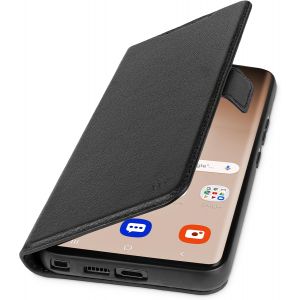 acdsgd-WIIUKA &Eacute;tui de protection pour Samsung Galaxy S25 Ultra - En cuir allemand - Avec compartiment pour cartes - Extra fin - Avec fonction support - Noir - Neuf