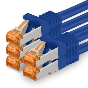 Câble Réseau Cat7 Cat 7 10 GB/s SFTP-5x 0,5m-RJ45 Ethernet LAN DSL Routeur Modem-Bleu - Neuf