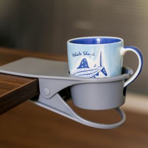 Porte-Gobelet En Carton Gris Avec Clip Pour Bureau - Neuf