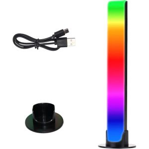 Kalsw-Lumière Led À Spectre Activée Par La Voix,Lumière D'ambiance De Bureau Lumineuse Rvb,Lumière Rythmique Rechargeable De Type C,Pour La Fête,La Voiture,L'ordinateur De Bureau - Neuf