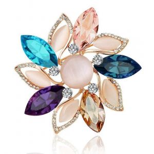 Broche Vintage &Eacute;l&eacute;gant Unique Perle Broches Fleur Ruban Broche Corsage Autrichien Cristal Broche Badge Pin Mariage Pour Les Femmes - Neuf