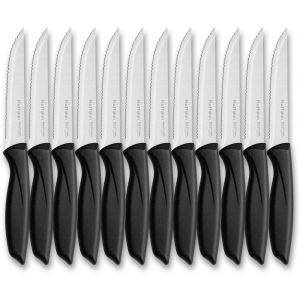 Eryi-Couteaux À Steak Set De 12,Couteau Cuisine En Acier Inoxydable,Couteau De Table Dentelé,Couteaux De Cuisine Professionnel,Couteaux Steak,Lave-Vaisselle - Neuf